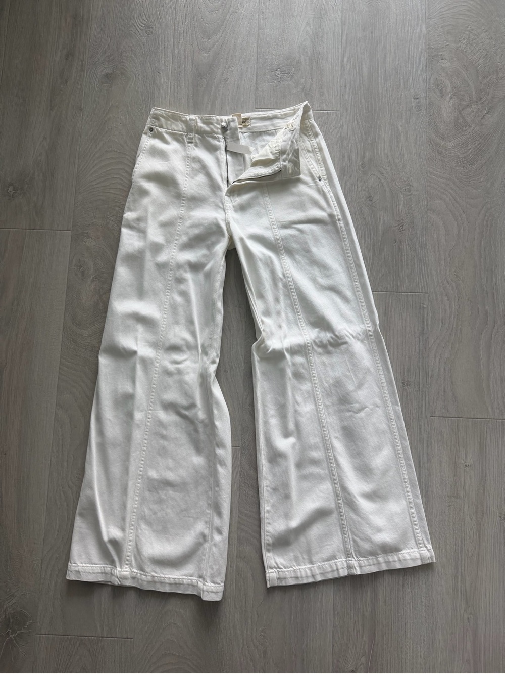 Madewell White Wide-Leg Flare Jeans